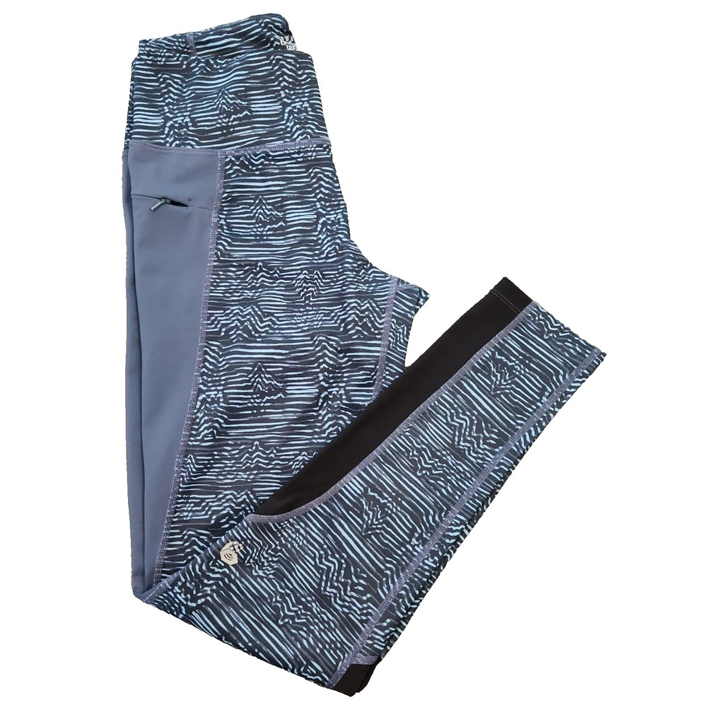 Mountain Hardwear Womens Blue Grey Mountain Print Athletic Leggings Size M